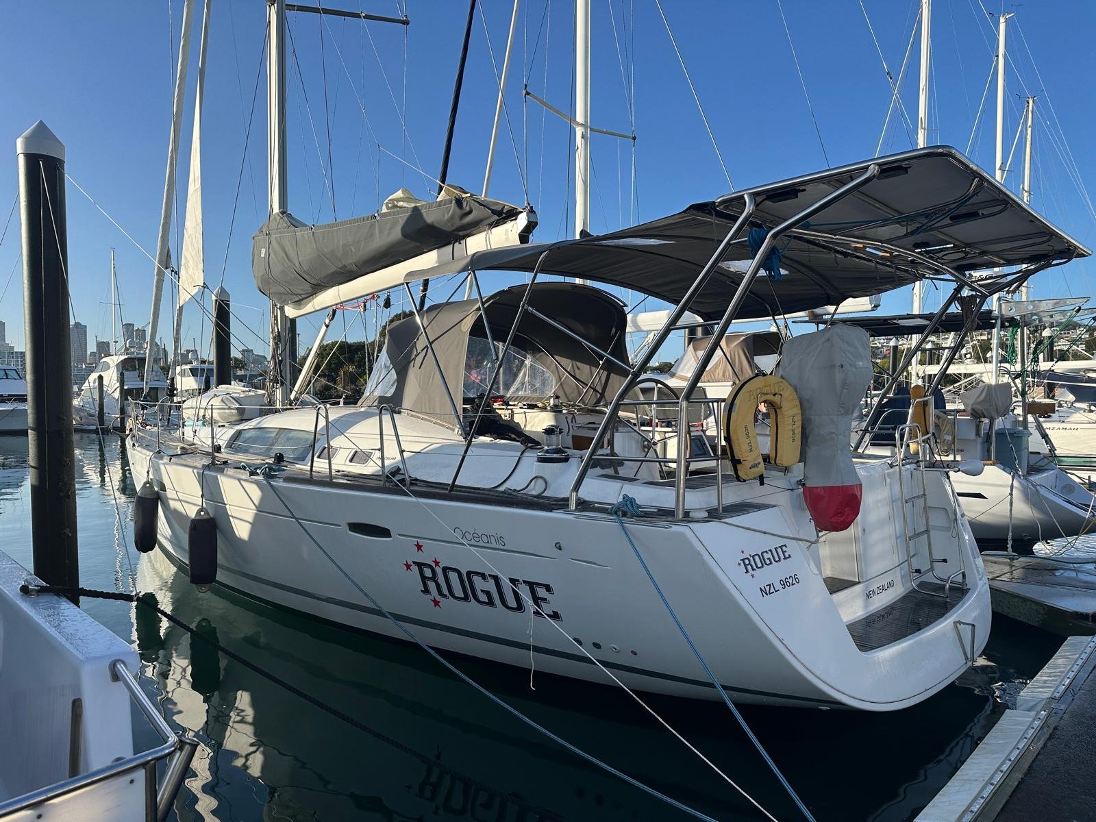 Oceanis 50 on the dock for a yacht delivery