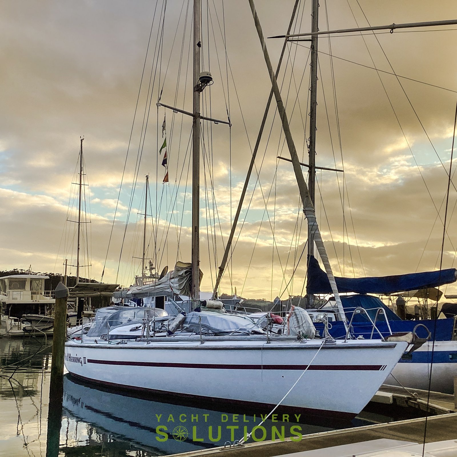 Spencer 45 on the dock at sunset