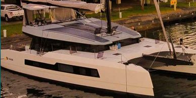 McConaghy MC52 tied to the dock in Port Vila, Vanuatu mid delivery by yacht delivery solutions skipper
