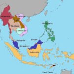 map of SE Asia showing our yacht delivery focused area in multi colors