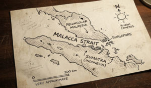 sketch of the Malacca straits 