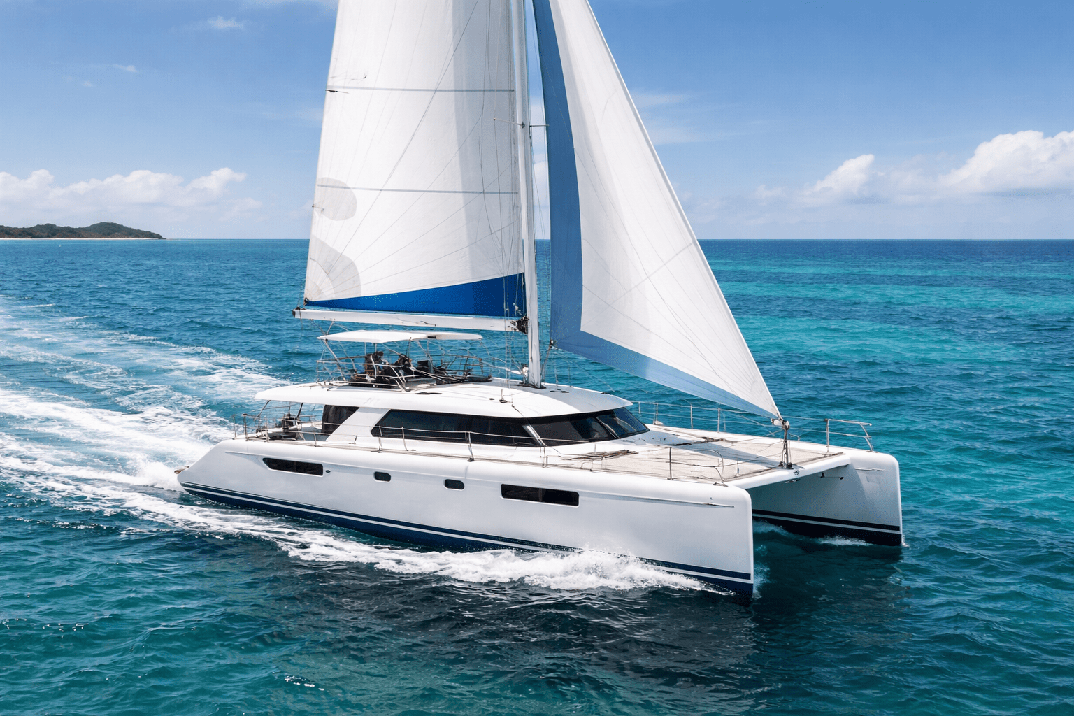 catamaran sailing on a yacht delivery